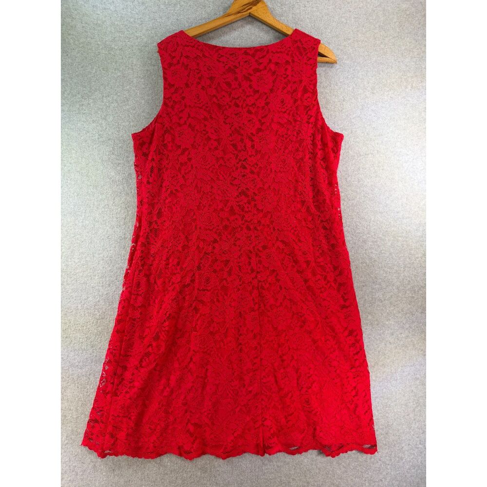 Chaps Women’s 20W Plus Size Red Floral Lace Sleeveless Dress NWT 3432 - Picture 5 of 5